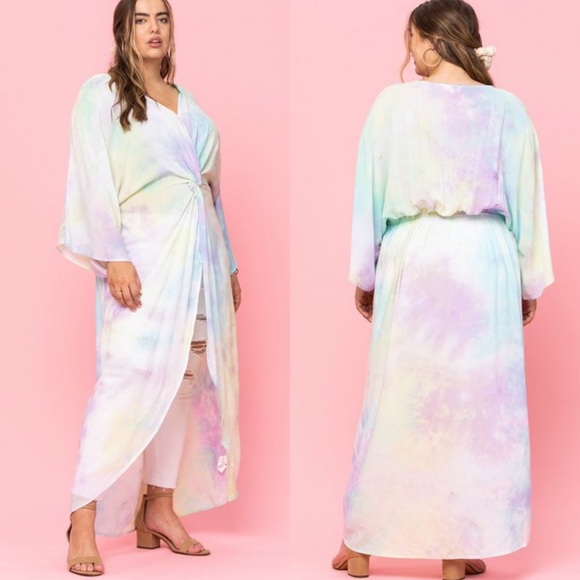 🦃BLACK FRIDAY SALE🦃 Knot Your Baby Plus Size Tie Dye Knot Top - Picture 3 of 4